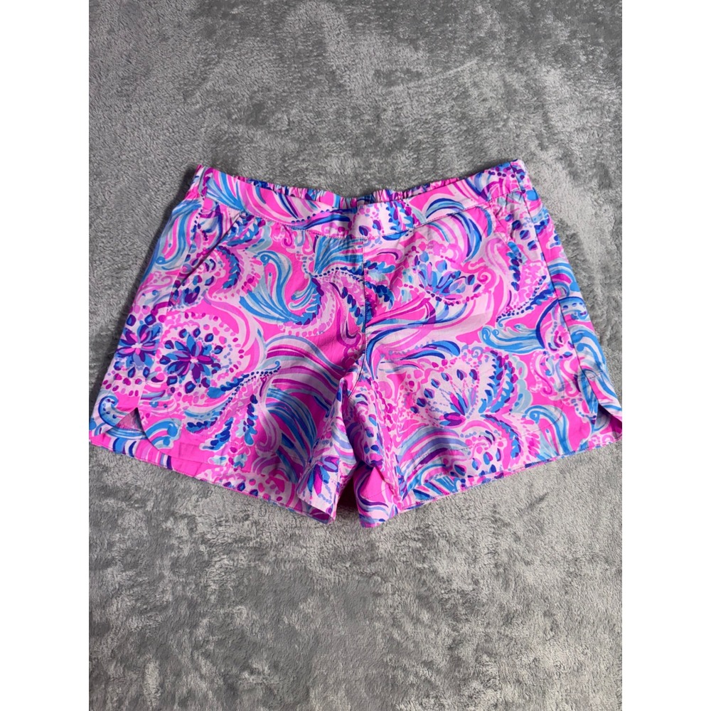 Lilly Pulitzer Callahan Shorts Pink Blue Paisley Floral Chino XS New